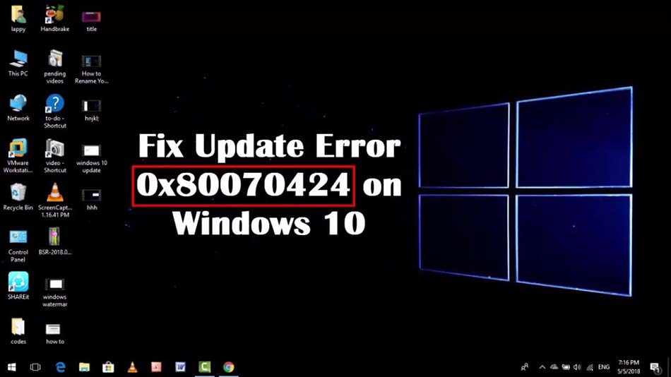 Исправление ошибки 0x80070424 в Windows 10